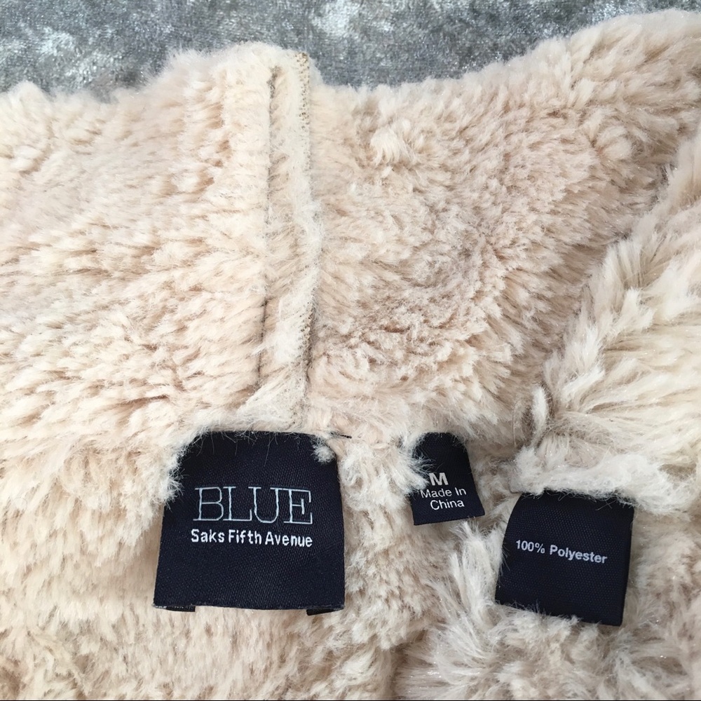 Saks Fifth Avenue faux fur wrap coat